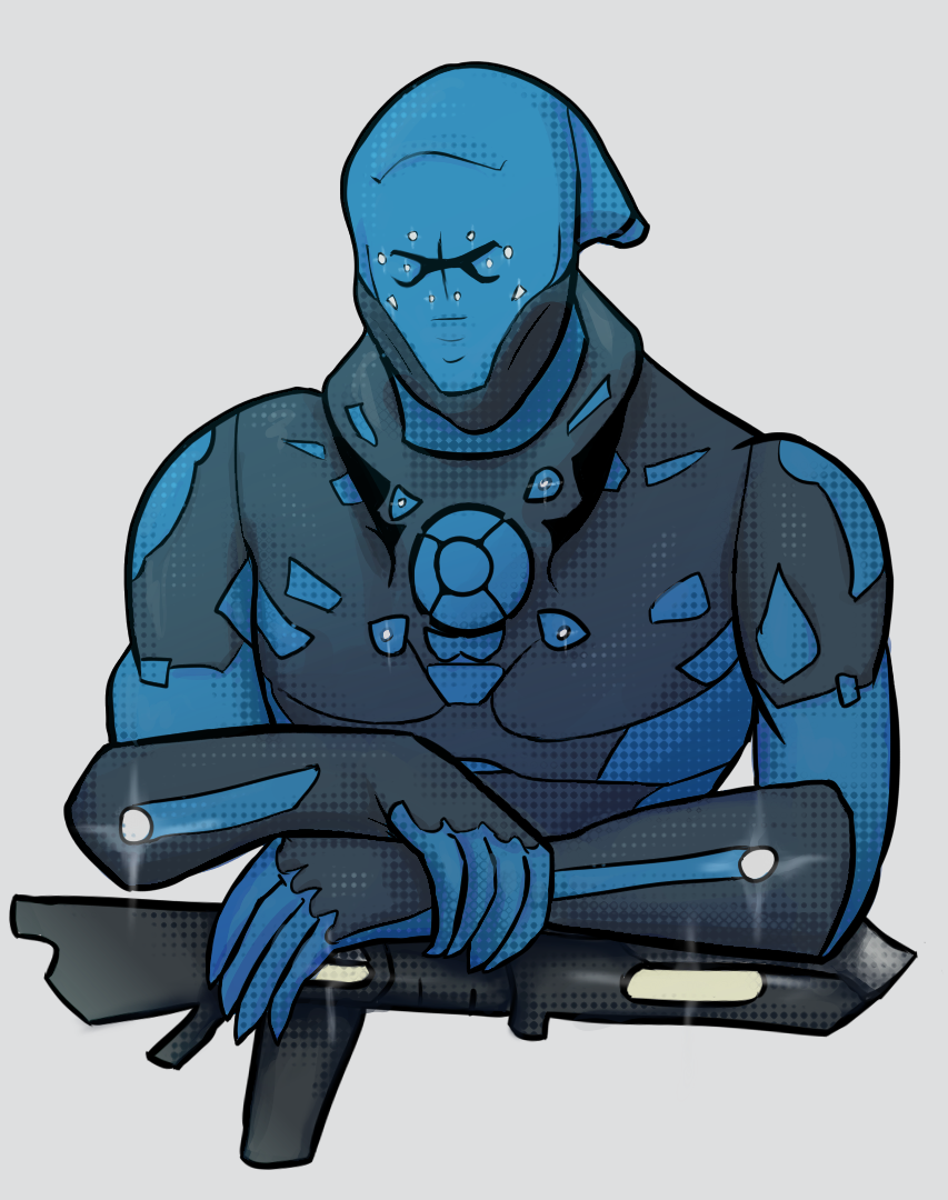 Blue Nebula blue actor, sketch from Lagetta